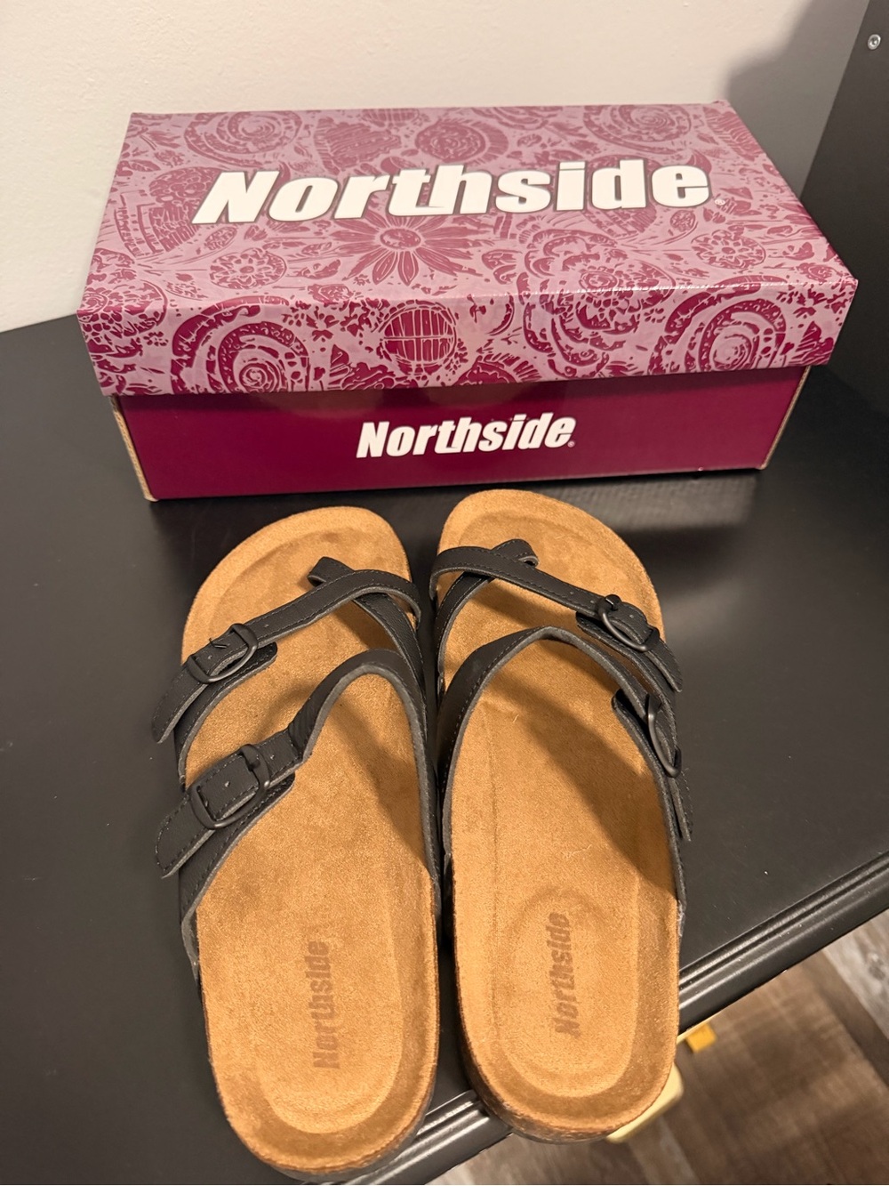 Northside Black Strappy Adjustable Women's Sandals